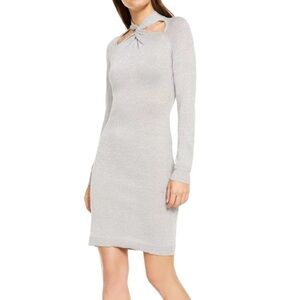 MICHAEL KORS women’s S pearl Heather bodycon light long sleeve sweater dress NWT